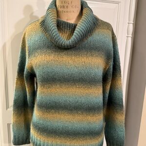 Woolrich women’s XL sweater Striped Turtleneck wool blend